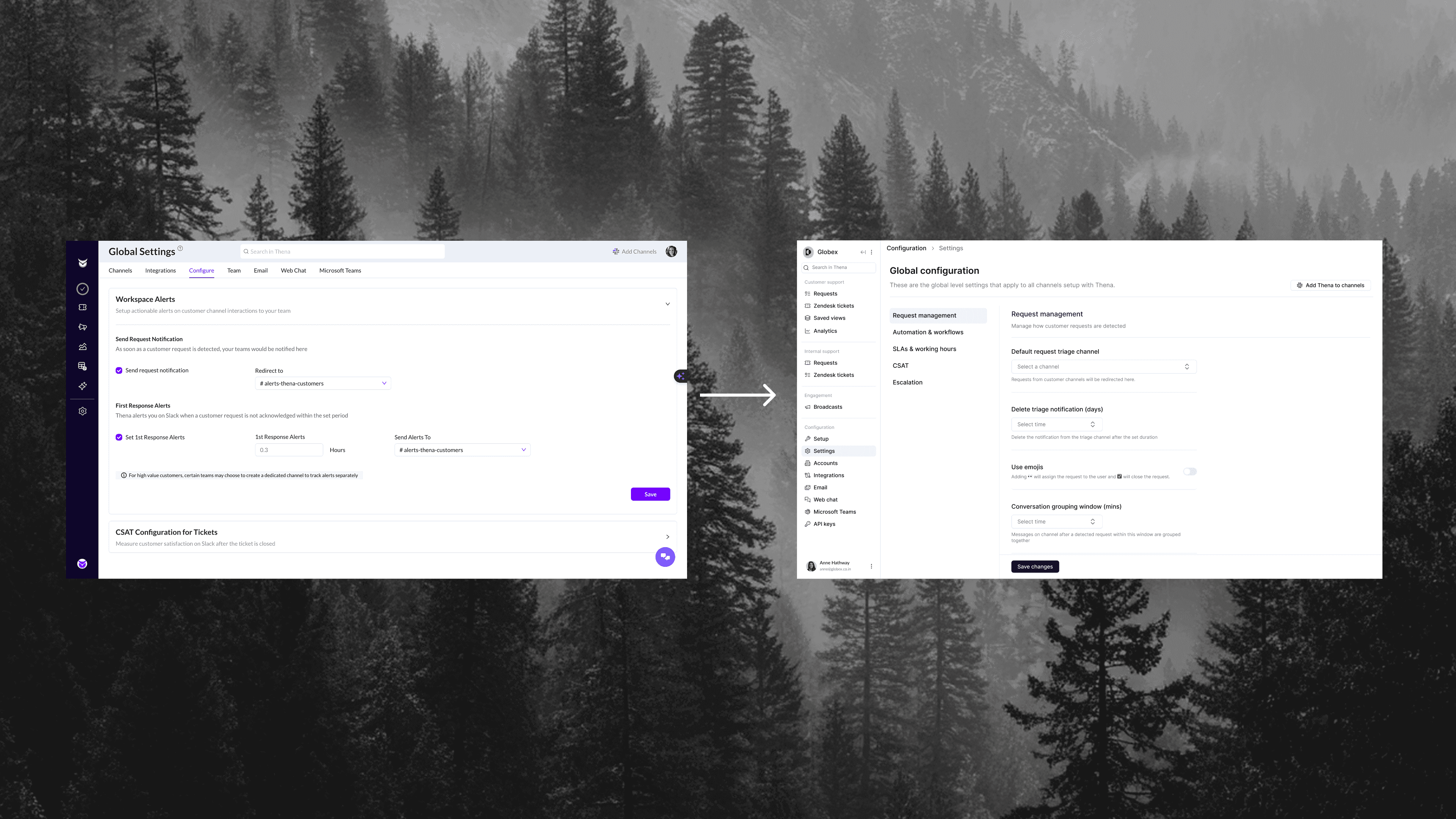 The redesigned settings: a clean sortable table with multi-select and bulk configure